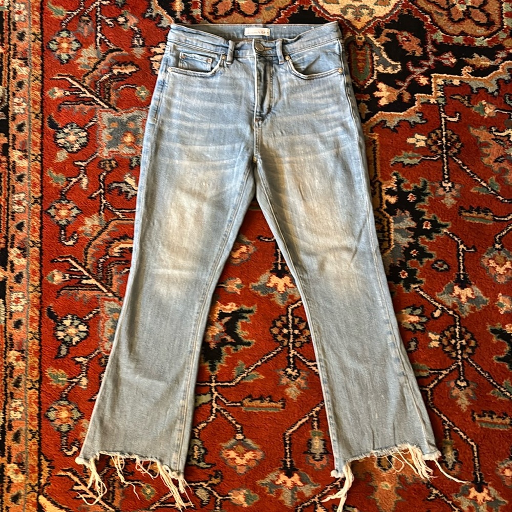 Ann Taylor Loft High Waist Kicked Cropped Jeans 0/25